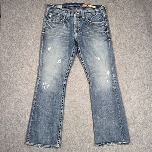 Big Star x Buckle Blue Denim Orion Slim Fit Boot Cut Jeans Men's Size 34x32